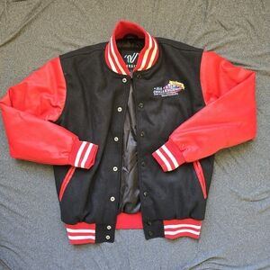 Varsity Jacket Womens Small Black Red All Star Challenge National Champion